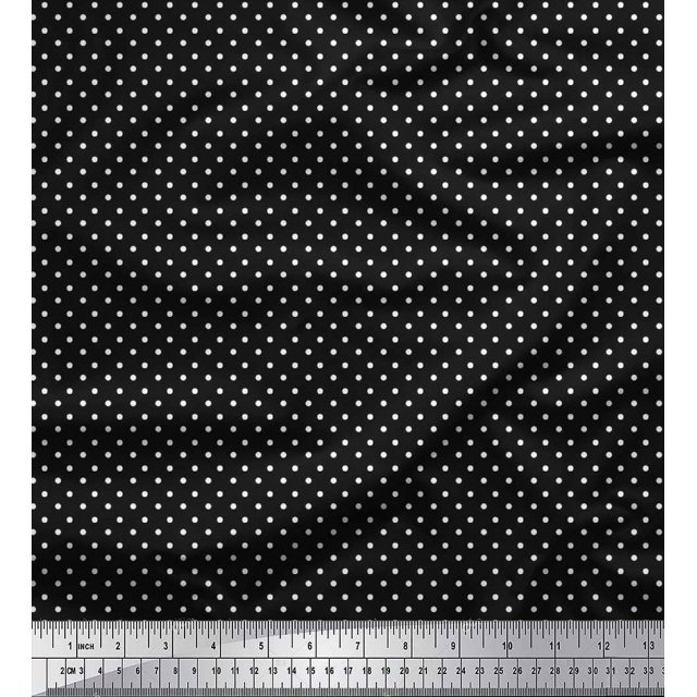Soimoi Rayon Crepe Fabric Dots Dots Decor Fabric Printed Yard 46 Inch Wide