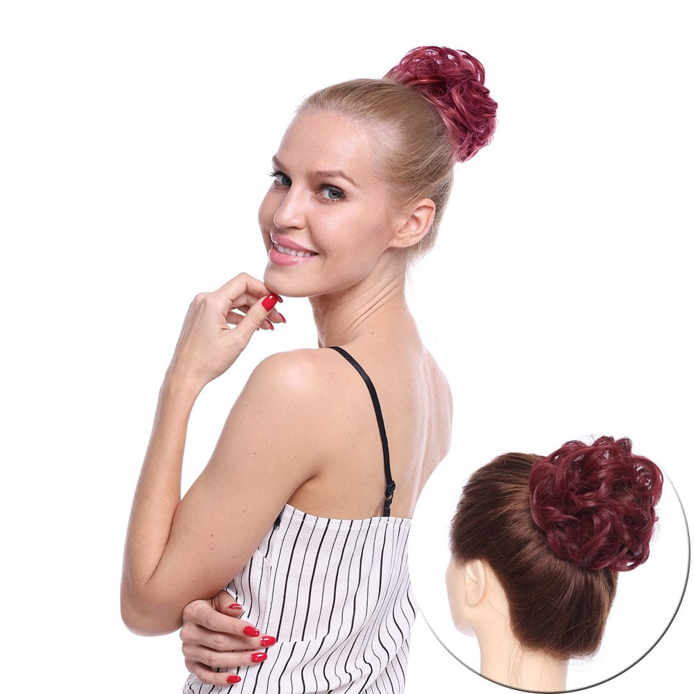 Grosses Extensions de Chignons de Cheveux Morceaux de Cheveux Donut Updo Queue de Cheval pour les Femmes