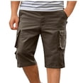 thumbnail image 2 of Sentmoon Mens Cargo Shorts Lightweight Drawstring Elastic Waist Swimsuit Multiple Pockets Straight Wide Leg Solid Color Basketball Shorts 2025 Summer Sport Male for Leisure Wear Brown XXXXL, 2 of 7