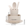 thumbnail image 2 of Pink Wheat St Tableware 6-Piece Set Eco-Friendly Portable Bowl Plate Cup Cutlery Gift Set, 2 of 6