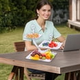 thumbnail image 4 of Yhmxh Kitchen Storage Fruit Plates Living Room Coffee Table Household Transparent Candy Dessert Rack Party Wedding Front Desktop Placed Snack Dessert Tray Tiers Dessert Stand Plastics Fruit Platter, 4 of 6