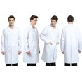thumbnail image 5 of TOPTIE Unisex Scrubs Lab Coat Professional Doctor Uniform Workwear Long Sleeve Shop Coat-Navy-M, 5 of 5