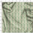 thumbnail image 4 of Soimoi Green Rayon Crepe Fabric Omelette Food Print Sewing Fabric Yard 46 Inch Wide, 4 of 5
