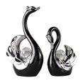 thumbnail image 3 of DOLITY 2Pcs Swan Figurines Sculpture Souvenir Gift for Home Table Centerpiece Decor black, 3 of 9