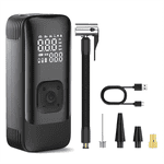 Car Tire Inflator Portable Air Pump with Power Bank Function Type-C Wireless Battery Compressor for Car Motorcycle Tire,1 x Tire Inflator Set