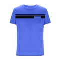 thumbnail image 3 of Men Oversized T Shirts Casual Loose Short Sleeve Crew Neck Tee Shirt Striped Color Block Tops with Pocket, 3 of 4