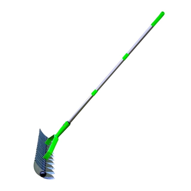 S SERENABLE Lawn Thatching Rake Ergonomic Leaf Rake Dethatcher Rake for Dethatching Lawn 1.7 Meter