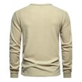 thumbnail image 4 of Yuyuzo Men Basic Tops Long Sleeve 1/4 Button Notch V Neck Cozy Fall Casual Shirts Blouse Solid Color, 4 of 5