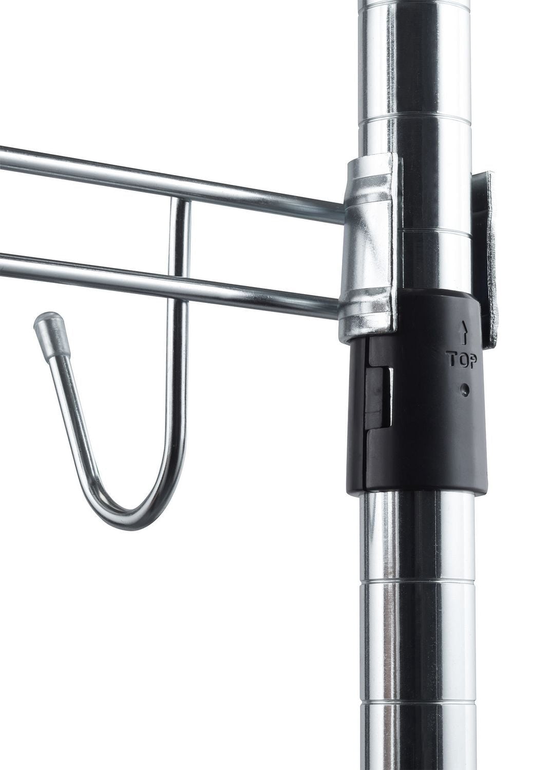 Présentoir à vêtements à roulettes à 3 niveaux TRINITY EcoStorage | 122 cm de larg. x 46 cm de prof. x 192 cm de haut. (48 po de larg. x 18 po de prof. x 75,5 po de haut.) | Chrome