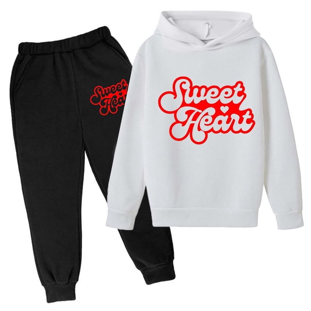 FhsagQ Tenues pour Garçons Automne et Hiver Ensemble à Capuche Imprimé Décontracté Mignon Manches Longues Rouge 11-12 Ans