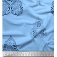 thumbnail image 1 of Soimoi Rayon Fabric Leaves & Paisley Block Printed Craft Fabric by The Yard 56 Inch Wide, 1 of 3