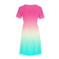 thumbnail image 5 of AherBiu Robe T-Shirt pour Femme Été Décontractée Col Rond Robe Courte Couleur Dégradée Manches Courtes Robe Mini, 5 of 5