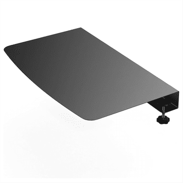 Clamp-on Corner Desk Connector Sleeve Plate, L Desk Platform Extender Attachment, Corner Desk Mat - Black