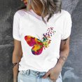 thumbnail image 2 of T-shirts Graphiques pour Femmes Décontractés à Imprimé Papillon, Manches Courtes, T-Shirts d'Été à Col Rond, Coupe Ample, Chandails Tee pour Jeans, 2 of 6
