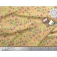 thumbnail image 2 of Soimoi Orange Poly Georgette Fabric Leaves,Insect & Floral Artistic Printed Craft Fabric by The Yard 42 Inch Wide, 2 of 3