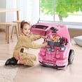 thumbnail image 2 of Qaba Mechanic Kids Truck Engine Toy Set, Car Service Play Set, Pink, 2 of 10