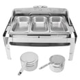 thumbnail image 2 of Stainless Steel Buffet Chafer, 9L Food Warmer with Transparent Glass Lid, Easy to Clean, Rectangular Chafers and Buffet Warmer, 9L Capacity for Hotels,, 2 of 8
