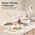 thumbnail image 3 of Refurbished Gotham Steel 6148 18 Piece Aluminum Ceramic Nonstick Detachable Handle Cookware Set in Cream, 3 of 4