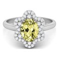 thumbnail image 1 of Bague de Fiançailles pour Femmes 8x6mm Forme Ovale Citron Naturel Quartz Argent 925, 1 of 4