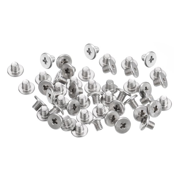 Unique Bargains M3x0.5x3mm Lot de 50 Vis Plates Rondes en Métal pour Machine à Entraînement Phillips