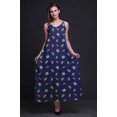 thumbnail image 3 of Bimba Rayon Leaves Ladies Printed Backless Spaghetti Strap Long Maxi Evening Party Dress-Small, 3 of 5