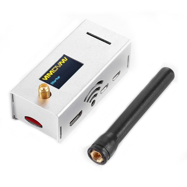 Compact Raspberry Pi MMDVM Hotspot with OLED Display for DMR, Dstar, P25, and SystemFusion - Silver Aluminum Enclosure, Easy USB and WiFi Setup, Fully Assembled and Tested