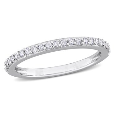 Miabella Women's 1/4ct DEW Created Moissanite-White Sterling Silver Eternity Ring