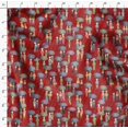 thumbnail image 4 of Soimoi Red Poly Georgette Fabric Monsoon Theme Human Figure Printed Fabric 1 Yard 52 Inch Wide, 4 of 5