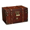 thumbnail image 2 of homeholiday Storage Trunk with Lock Composite Board Bedroom Living Room Treasure Chest Collection Cabinet, 2 of 6