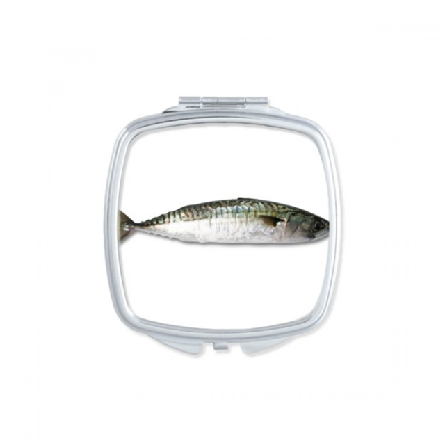 Ocean Fish Activity Long Black Square Mirror Portable Compact Pocket Makeup Double Sided Glass
