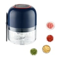 thumbnail image 1 of Oleegame 1PC Electric Garlic Chopper Garlic Crusher Portable Mini Food Processor Vegetable Cutter Wireless Vegetable Masher With USB Charging Garlic Masher Mincer For Onions Meat 300ml Blue, 1 of 8