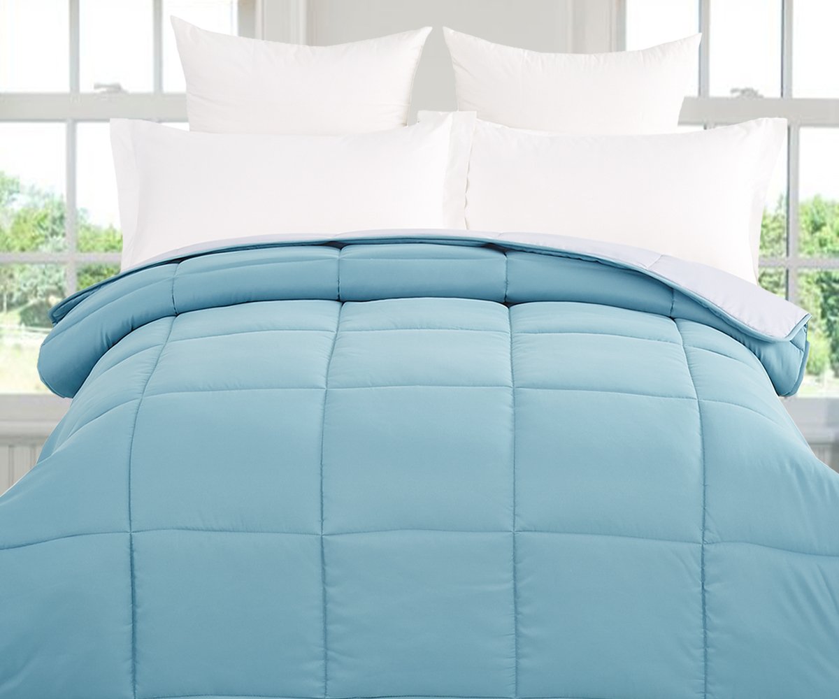 Revisable Down Alternative Comforter (Water Green / Misty, Twin) - All Season Comforter - by Natural Comfort