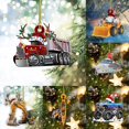 thumbnail image 1 of Christmas Pendant Cartoon Vehicles Design Weather Proof Wooden Hanging Cars Pendant for Fireplace, 1 of 9