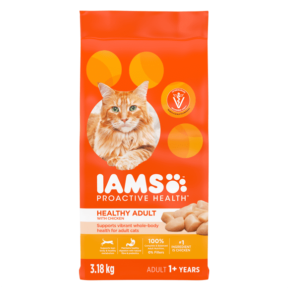 Nourriture sèche pour chats IAMS PROACTIVE HEALTH Chat adulte en santé avec poulet, sac de 3,18 kg