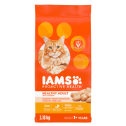 IAMS PROACTIVE HEALTH Healthy Adult Dry Cat Food With Chicken, 3.18kg Bag