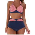 thumbnail image 1 of Womens Two Piece Swimsuits Halter Neck Top High Waisted Bathing Suits Tummy Control Bikini Swimwear, 1 of 4