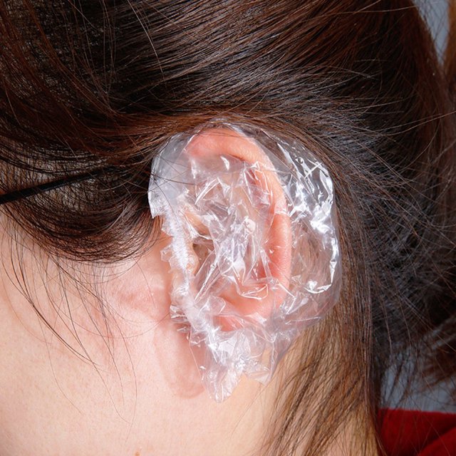 100 Pcs/sac Couvre-Oreilles Doux pour la Peau Imperméables PE Jetables Bonnet d'Oreille de Douche pour la Maison