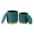 thumbnail image 4 of TOV Furniture Saturn Ottomans de Rangement en Velours 17.3"H Bleu Sarcelle (Ensemble de 2), 4 of 6