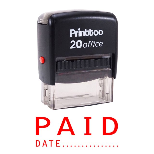 Printtoo PAID WITH DATE Self Inking Rubber Stamp Office Stationary Stamp-Red