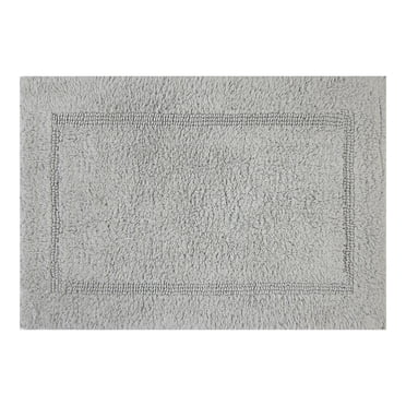 Better Homes & Gardens Cotton Reversible Bath Rug, Soft Silver, 17" x 24"