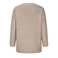 thumbnail image 4 of Qertyioot Chandails à Col en V pour Femmes Automne Mode pour Femmes et Hiver Décontracté Col Rond Manche Chandail Uni Hauts Blouse, 4 of 6