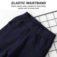 thumbnail image 4 of IROINID Économies Pantalon Garçon Fille Pantalon d'Hiver Taille Élastique Imprimé Brossé Extensible Pantalon Chaud, Marine, 4 of 8