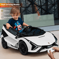 thumbnail image 2 of VOLTZ TOYS Lamborghini SIAN FKP 37 12V Ride on Car with Scissor Doors and Remote Control, Licensed - White, 2 of 7