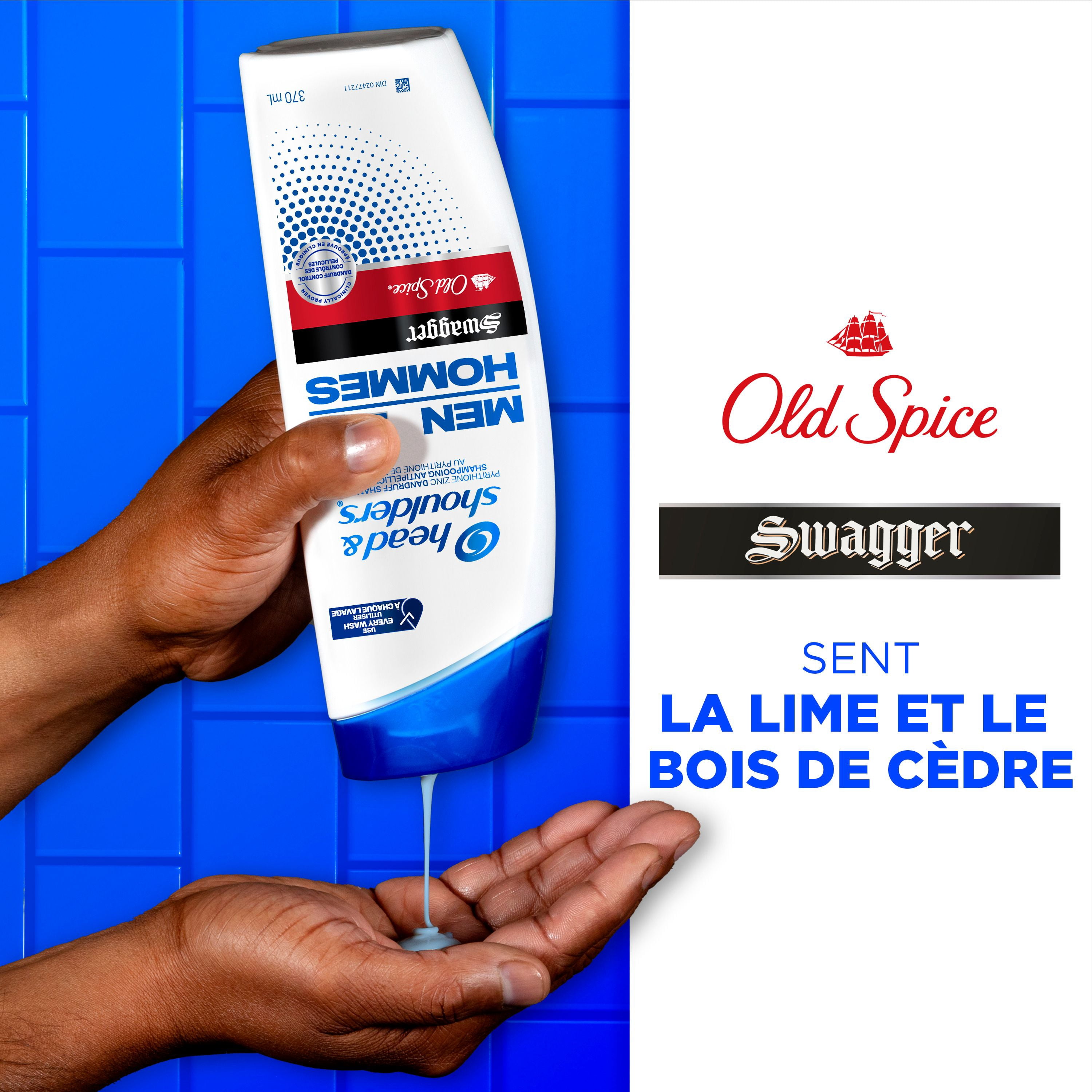 Head and Shoulders Mens 2 1 Dandruff Shampoo Conditioner, Anti-Dandruff Treatment, Old Spice Swagger for Daily Use, Paraben Free, 835ML