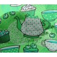 thumbnail image 5 of oneOone Viscose Chiffon Light Green Fabric Tea Party Kettle Sewing Craft Projects Fabric Prints By Yard 42 Inch Wide, 5 of 5