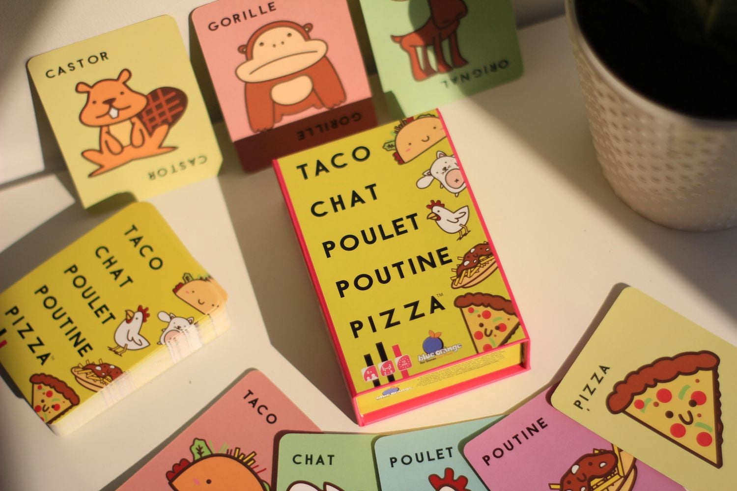 Jeu de cartes Taco Cat Goat Cheese Pizza, jeu de cartes amusant de Blue Orange ! Âges 8+, 10 à 15 minutes par partie, 2 à 8 joueurs.