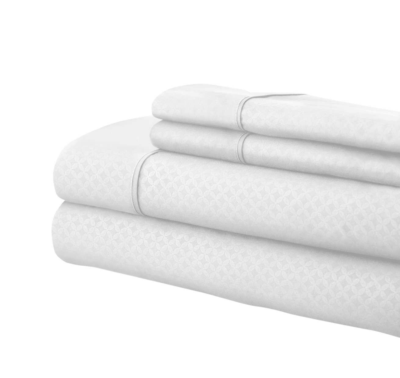 Martha Collection 1800 Series Embossed Deep Pocket Sheet Set - Super Soft & Wrinkle Free - Luxurious Bed Sheets Set (Queen, White)