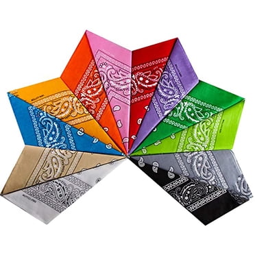 12 Pcs Bandanas Bandanas Classiques à Imprimé Cachemire 100 % Coton Bandeaux pour la Tête Bracelets Foulards, Couleur Aléatoire