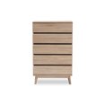 thumbnail image 4 of Baxton Studio Miren Mid-Century Modern Light Oak and Dark Grey 5-Drawer Chest, 4 of 5