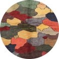 thumbnail image 1 of Ahgly Company Indoor Round Abstract Red Brown Abstract Area Rugs, 7' Round, 1 of 6